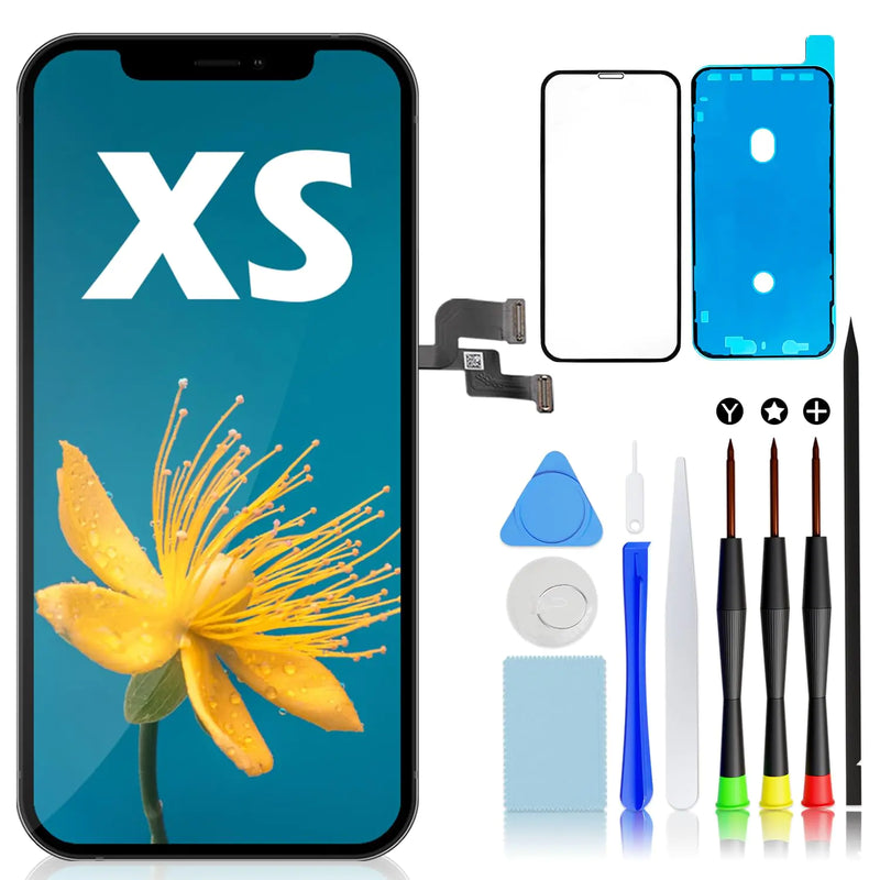 guleek for iPhone Xs Screen Replacement 5.8 Inch LCD Full HD Touch Screen 10s Display Digitizer Full Assembly with Tool Kits Waterproof Adhesive and Tempered Glass - TikTopia