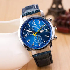 Women's Leather Watch, Student Quartz Watch, Casual 3-Eye Watch - TikTopia