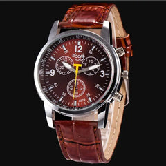Women's Leather Watch, Student Quartz Watch, Casual 3-Eye Watch - TikTopia