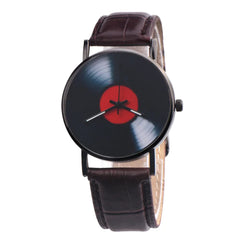 Disc Watch, Leather Strap Watch, Genuine Leather Watch - TikTopia