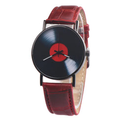 Disc Watch, Leather Strap Watch, Genuine Leather Watch - TikTopia