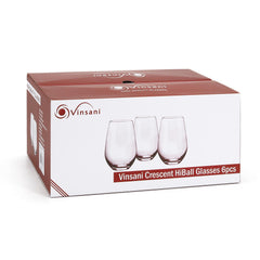 Vinsani Crescent HiBall Glasses 6pcs - TikTopia